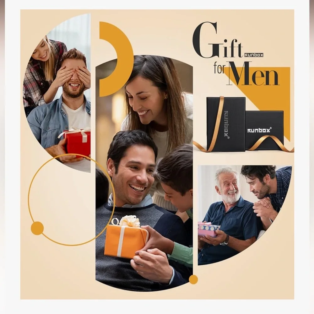 🆕 Wallet for Men Slim Rfid Leather 2 ID Window With Gift Box